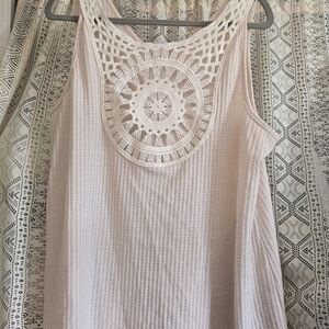 Elegant Crochet Lace Creamy White Top